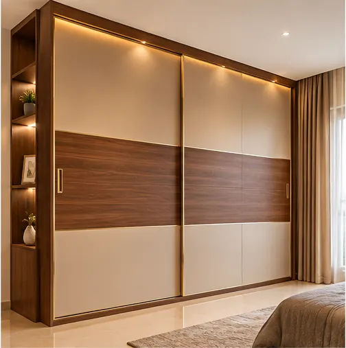 Contemporary two-tone fitted wardrobe concept